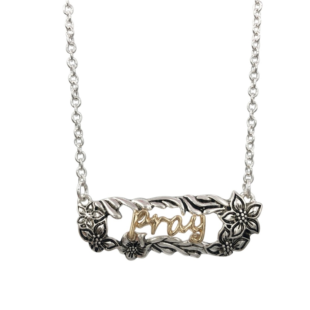 PRAY Spoon Handle Style Silver & Gold Tone Chain Necklace